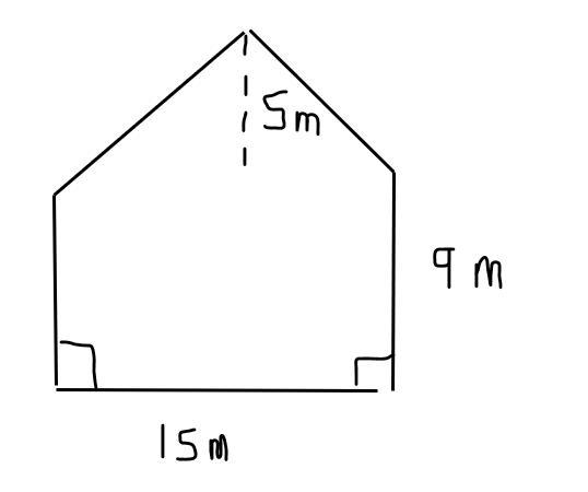 Find the area of the given shape-example-1