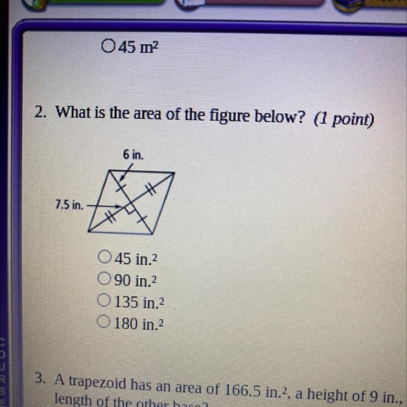 What is the area of the figure below-example-1