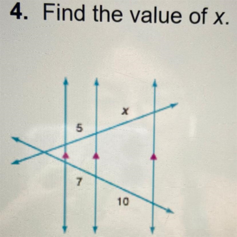 Can someone help me find the value of X please ?-example-1