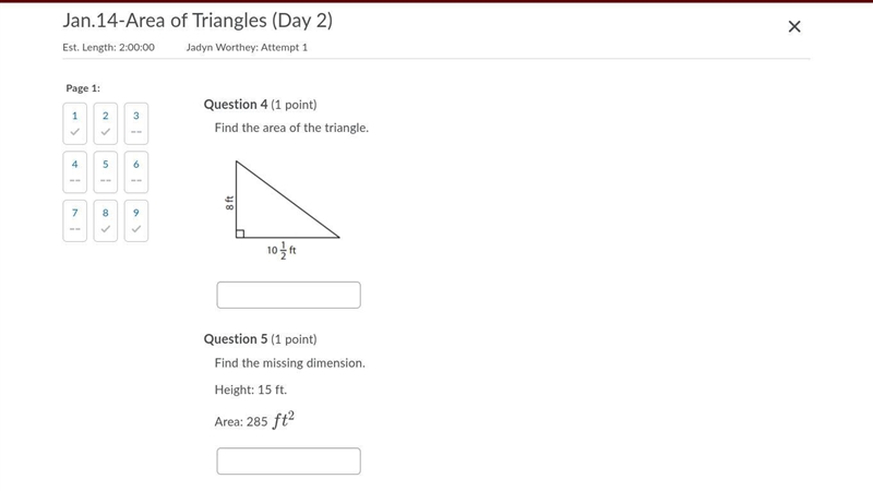 Find the area of the triangle.-example-1