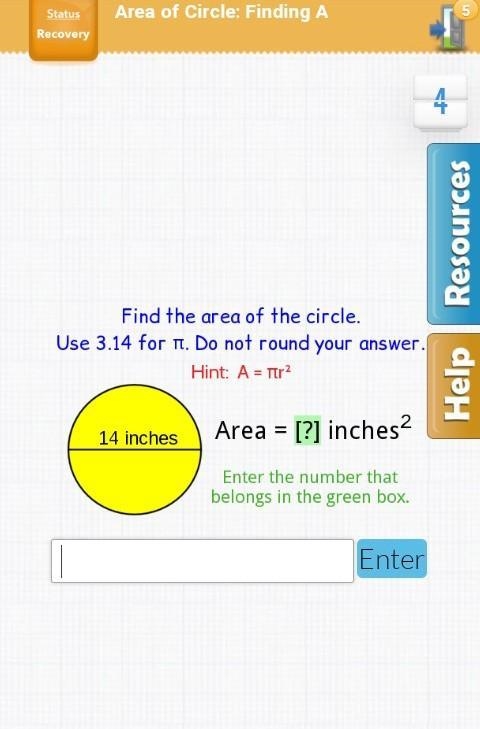 AREA OF A CIRCLE HELP PLS​-example-1