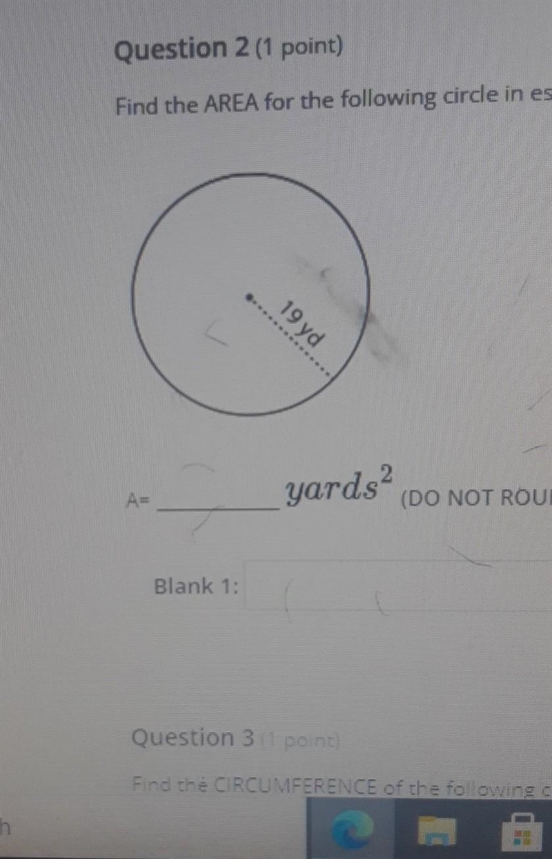 Find the area of the following Circle in estimate form​-example-1