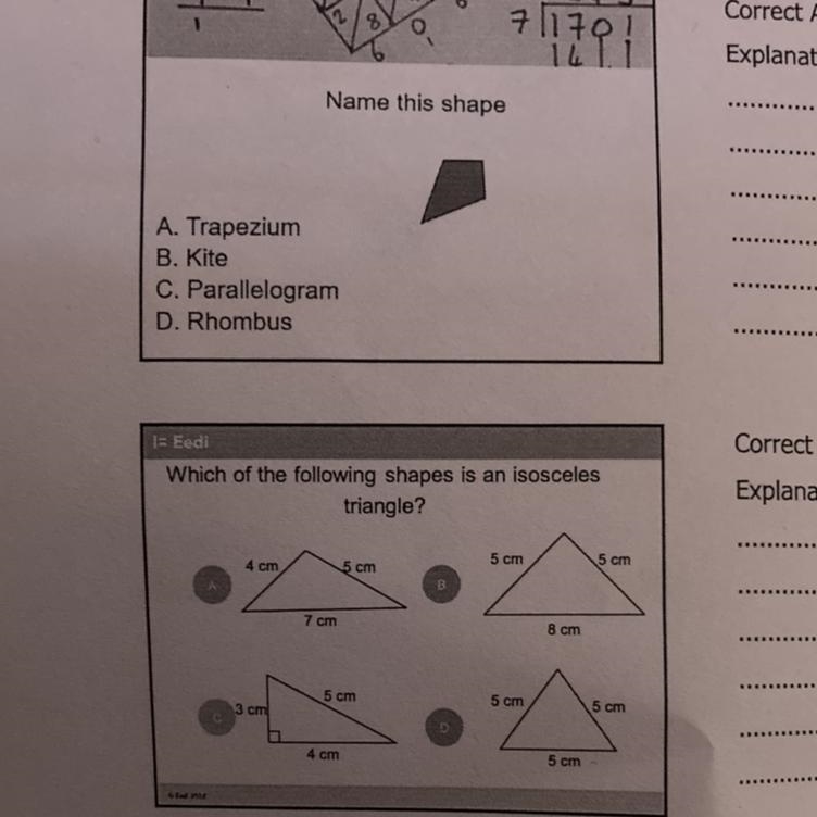 I need an explanation as to why the other three are wrong aswell-example-1