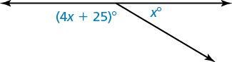 The figure shows how one side street intersects the main road to form two angles.-example-1