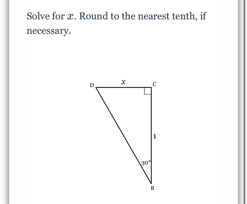 Solve for x. Round to the nearest tenth, if necessary.-example-1