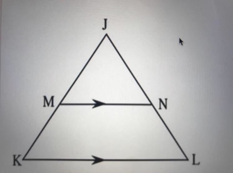 In the diagram, if KL=10, and MK=2, and JM=6 determine the value of MN. Show your-example-1