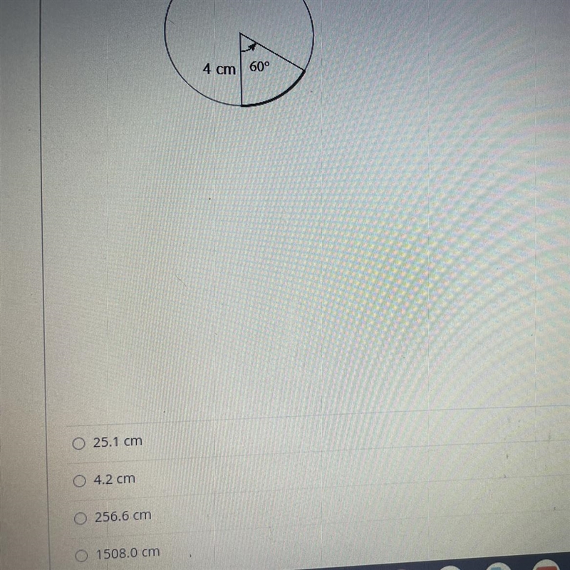 Question 1. Find the length of the arc round your answer to the nearest tenth.-example-1