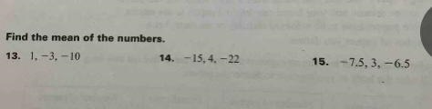 Find the mean of the numbers 1, -3, -10 -15, 4, -22 -7.5, 3, -6.5-example-1