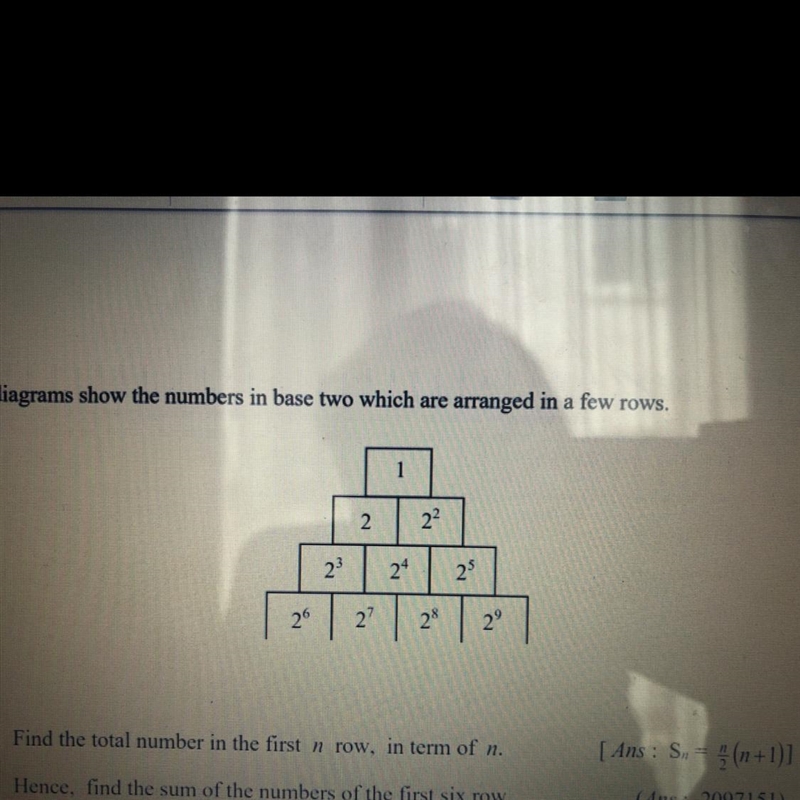 The diagrams below show the numbers in base two which are arranged in few rows-example-1