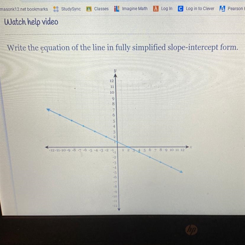 Solved in fully simplified slope intercept form-example-1