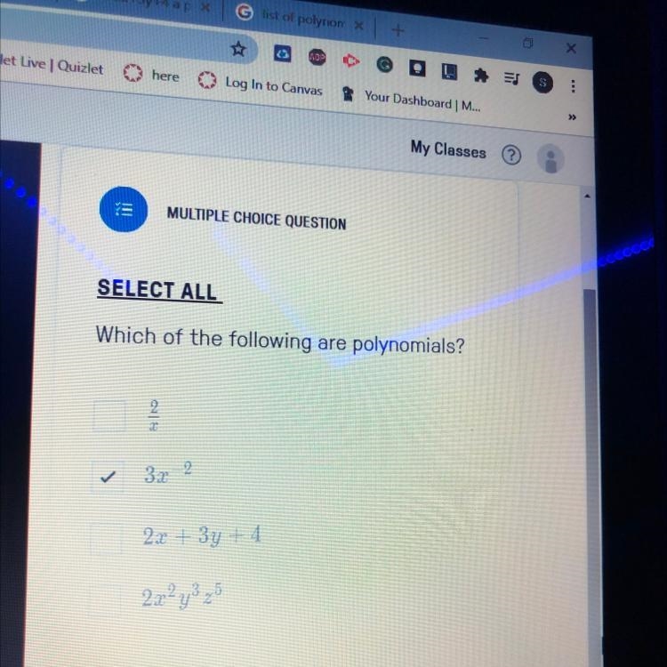 Which of the following are polynomials-example-1