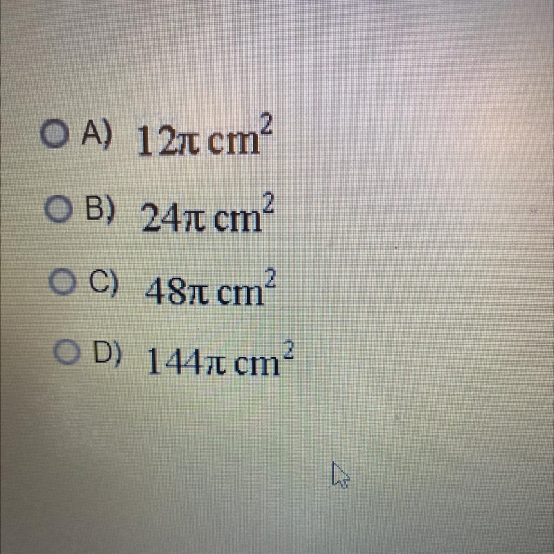 A circular disc has a diameter of 24 cm. What is the area of the disc?-example-1