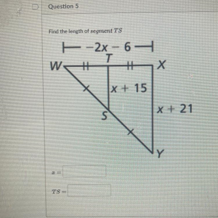 Find the length of segment TS-example-1