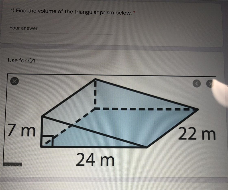 HELP FAST !!! “Find the volume of the triangular prism below”-example-1