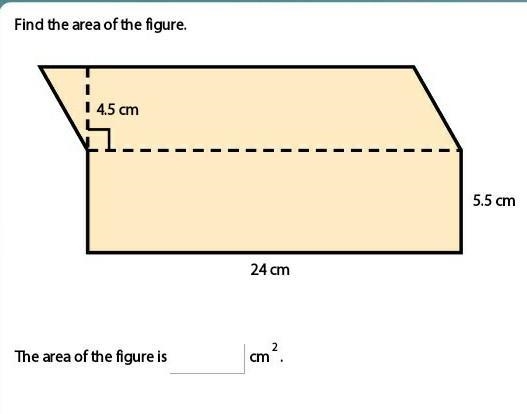 Find the area of the figure shown below.​-example-1