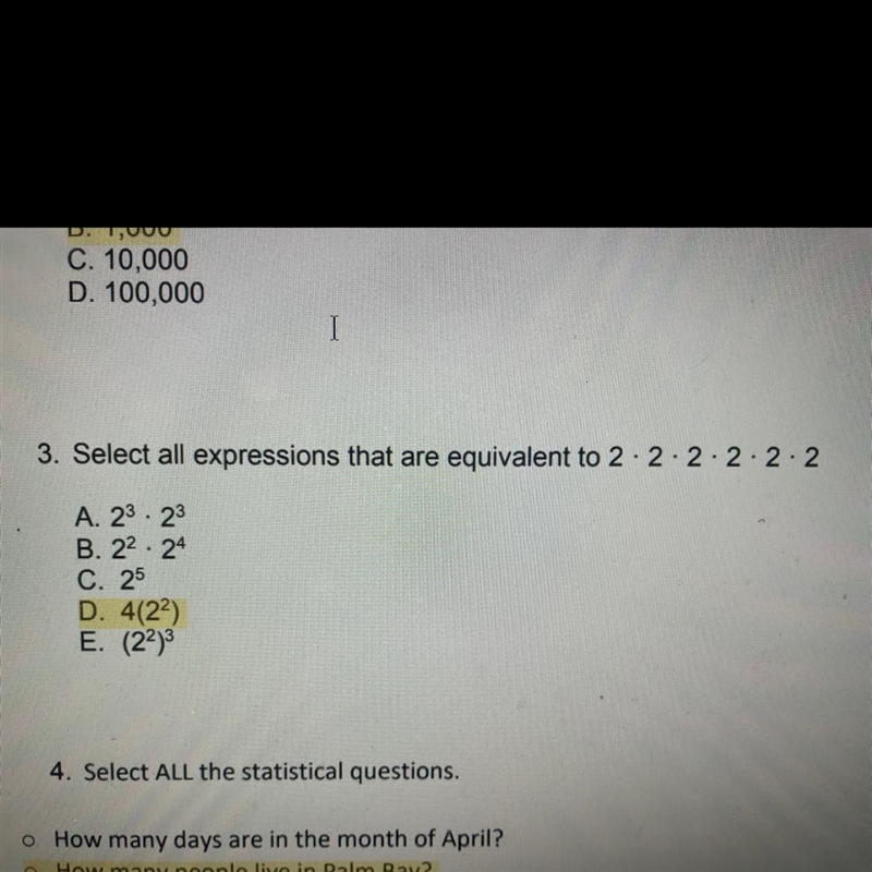 Select all expressions that are equivalent to 2 x 2 x 2 x 2 x 2 x 2-example-1