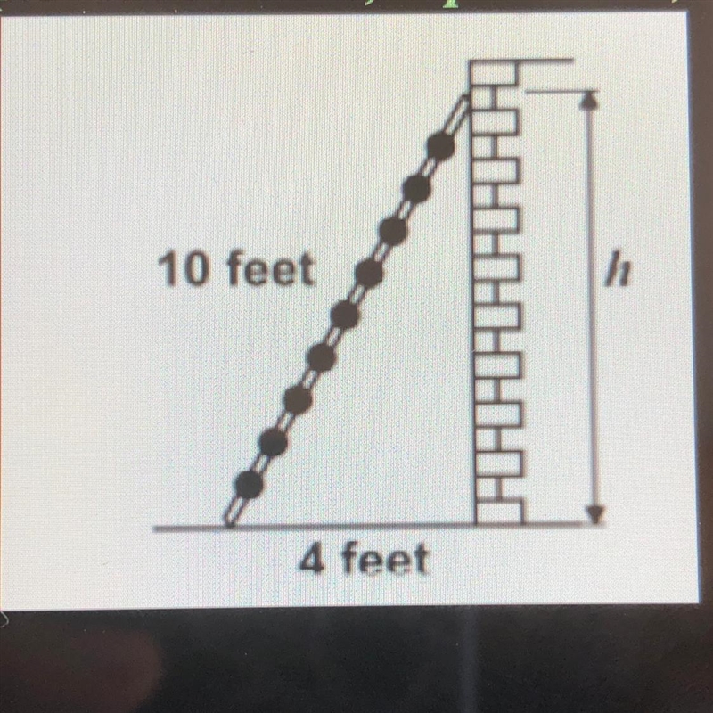 1. A 10-foot long ladder leans against a vertical wall such that its base is 4 feet-example-1