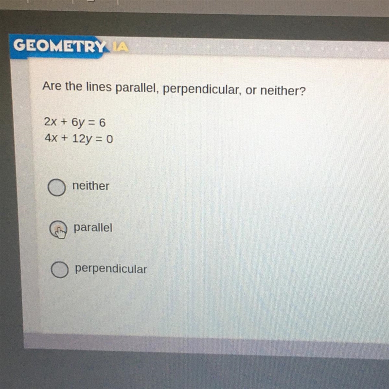 Parallel, perpendicular or neither-example-1