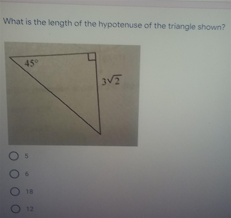 What is the length of the hypotenuse? ​-example-1