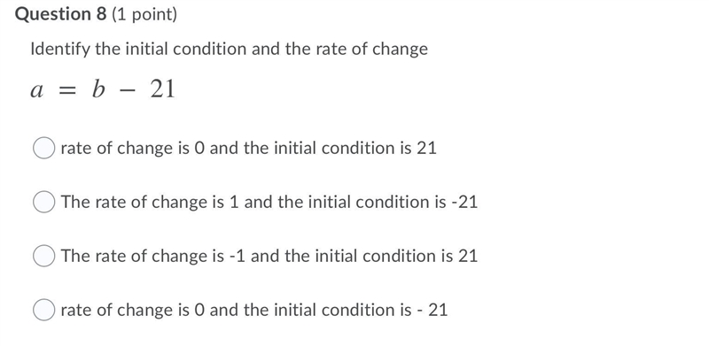 Identify the initial condition and the rate of change a = b − 21-example-1