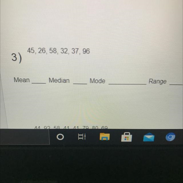 What is the Mean, Median, Mode, and Range for number 3 Please help-example-1