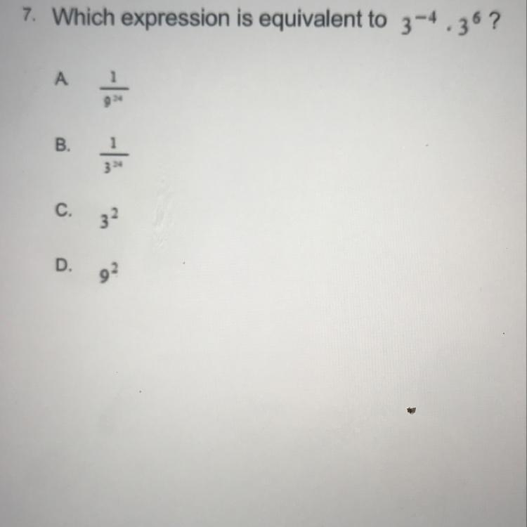 7. Which expression is equivalent to 3-4.3^6?-example-1