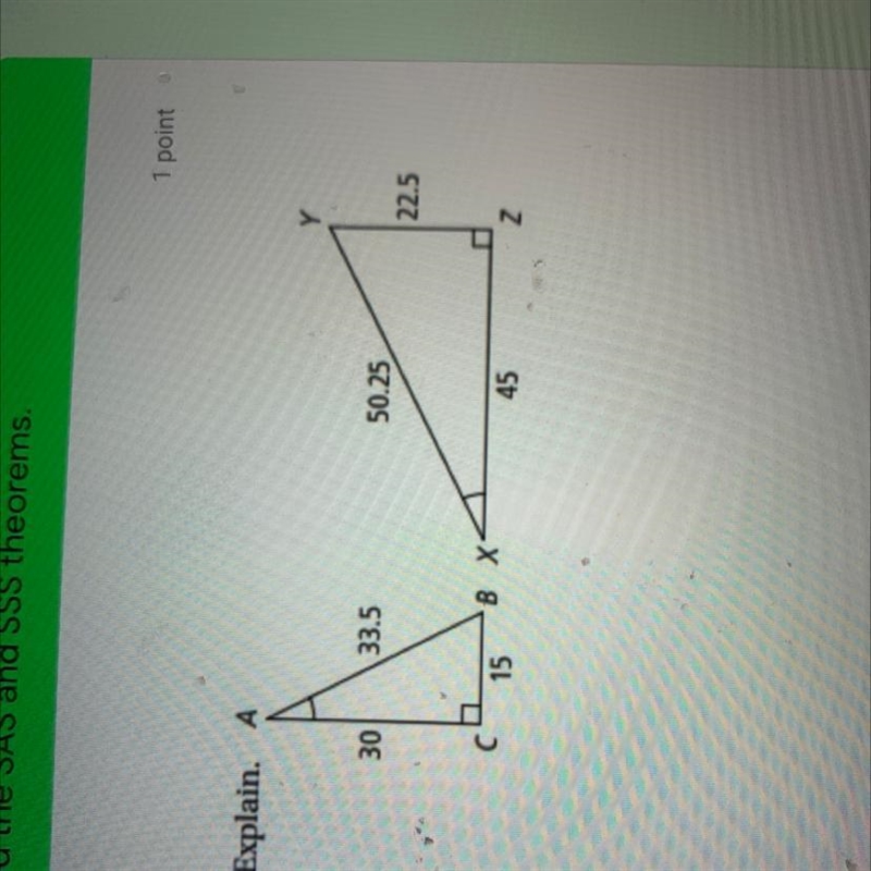 Are the triangles at the right simular explain-example-1