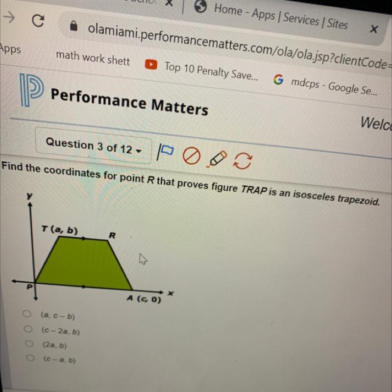 Find the coordinates for points are that proves figure trap is an isosceles trapezoid-example-1