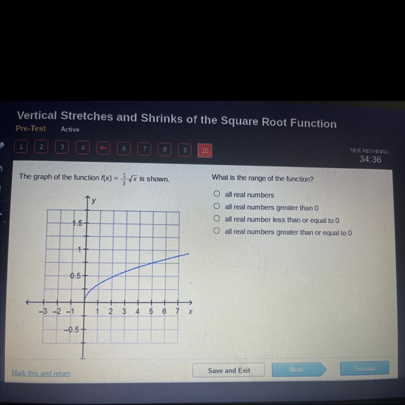 What is the range of the function? O all real numbers O all real numbers greater than-example-1