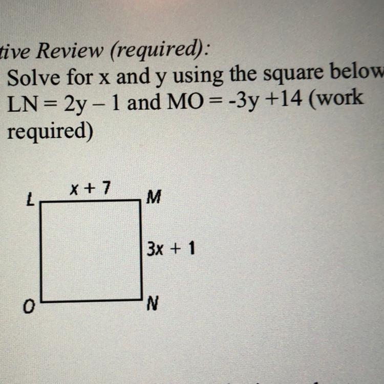 The answer is 3 for x and Y. But I don’t understand how to get that answer-example-1