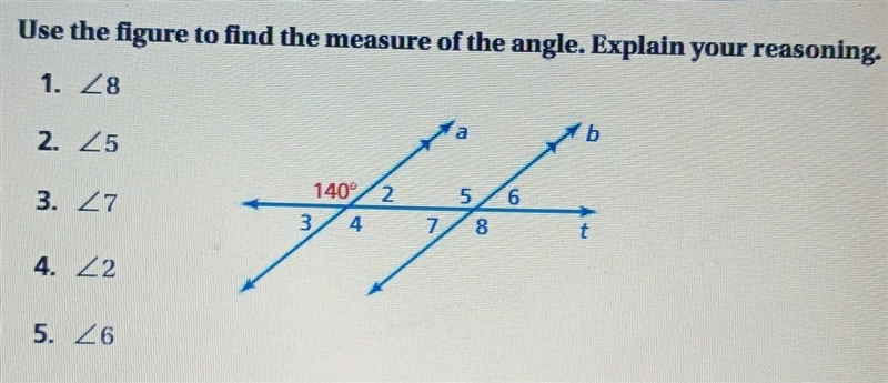 Use the Figure to find the measure of the angle. Explain your Reasoning. Plz Help-example-1