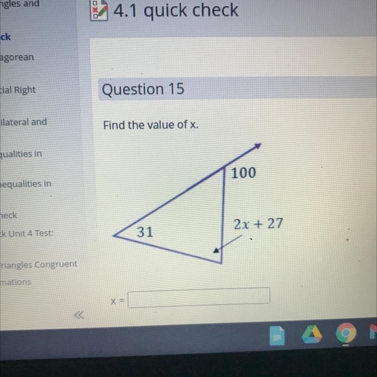 Find the value of x pls help-example-1