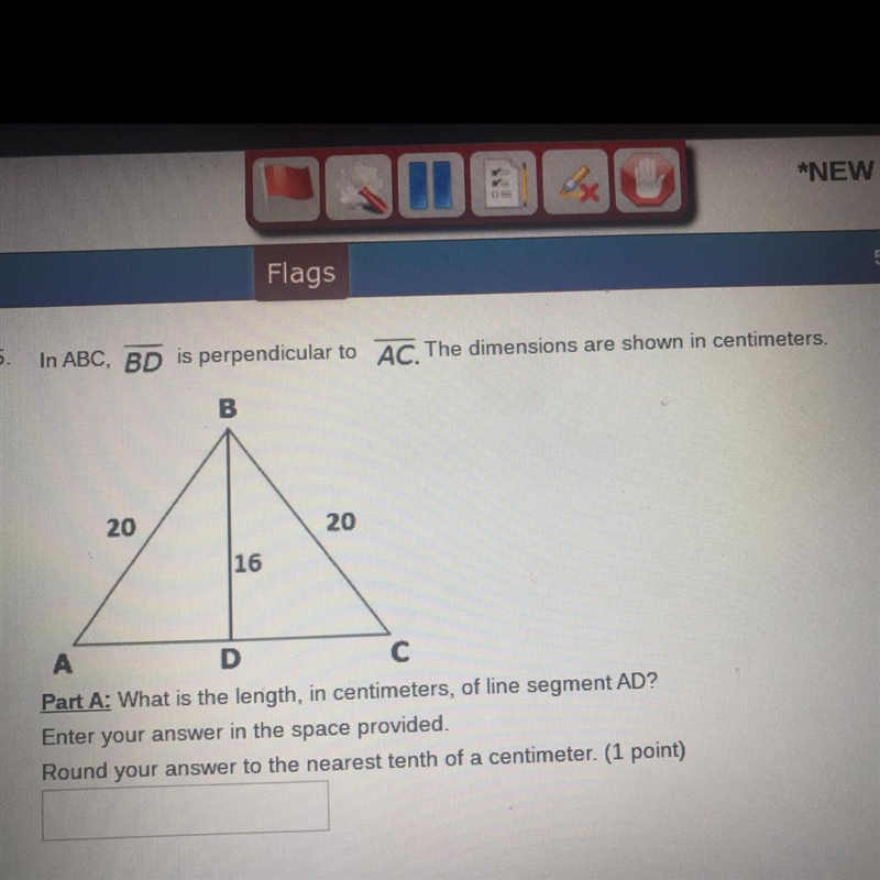 What is the length is centimeters of line segment AD?-example-1