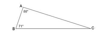 Identify m∠C in the triangle shown. (ASAP PLS HELP!) A) 17° B) 19° C) 21° D) 23°-example-1