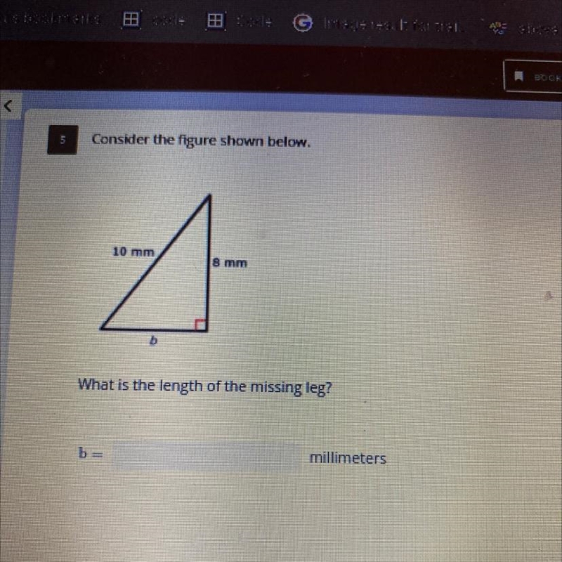 What is the length of the missing leg (in millimeters)-example-1