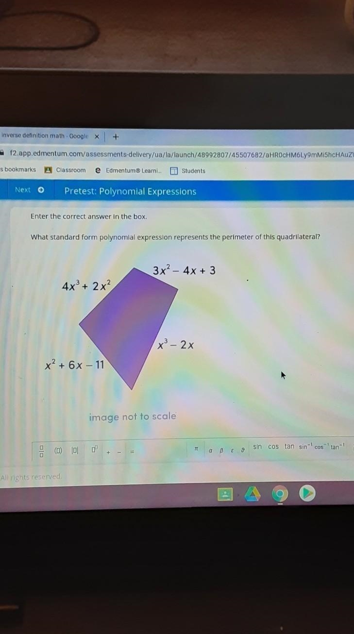 Enter the correct answer in the box. What standard form polynomial expression represents-example-1