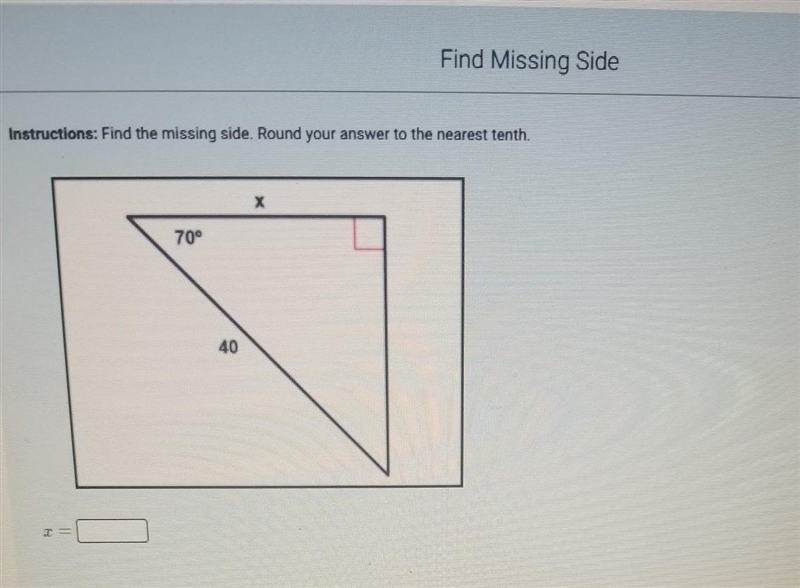 Find the missing side​-example-1