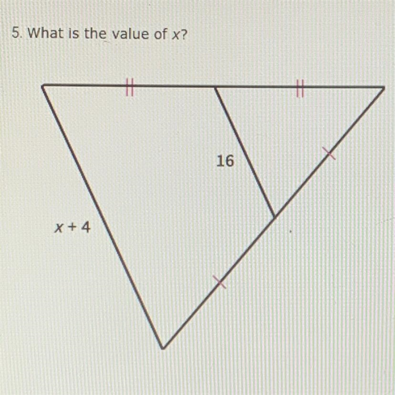 5. What is the value of x? A. 36 B. 12 C. 32 D. 28-example-1