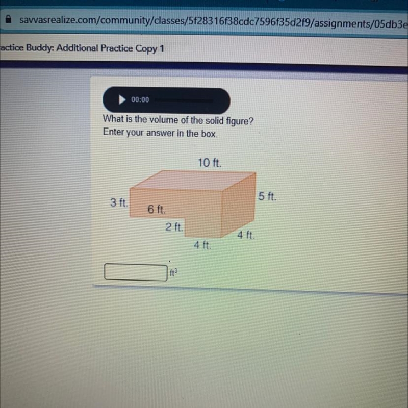 What is the volume of the solid figure? Enter your answer in the box. Please help-example-1