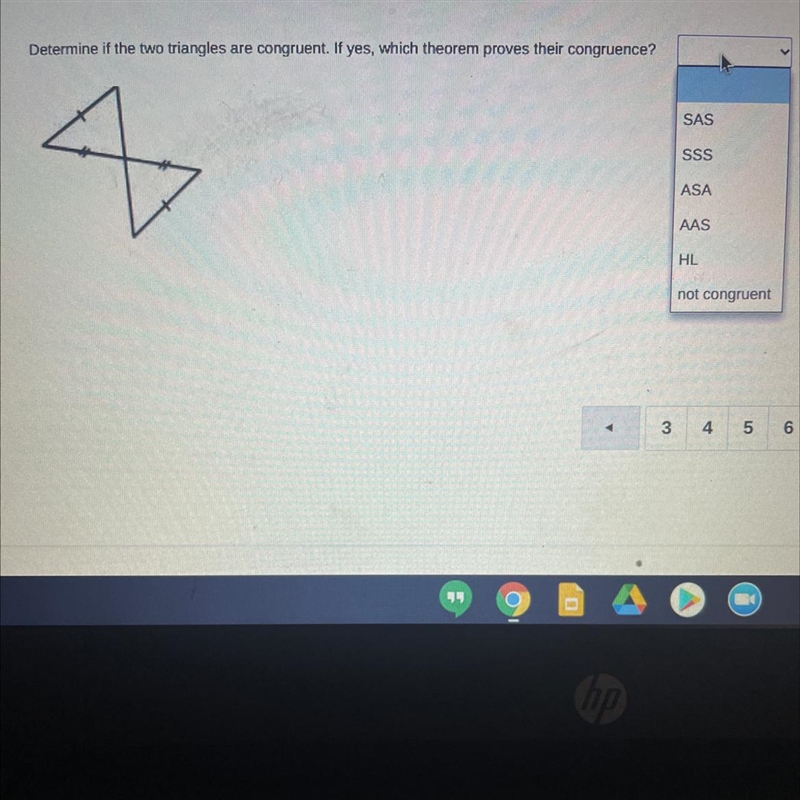 Determine if the two triangles are congruent. If yes, which theorem proves their congruence-example-1