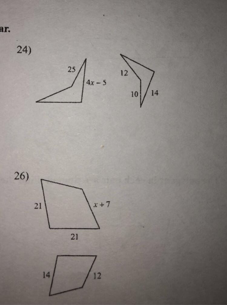 Please Help! :) Solve for X. The polygons in each pair are similar.-example-1