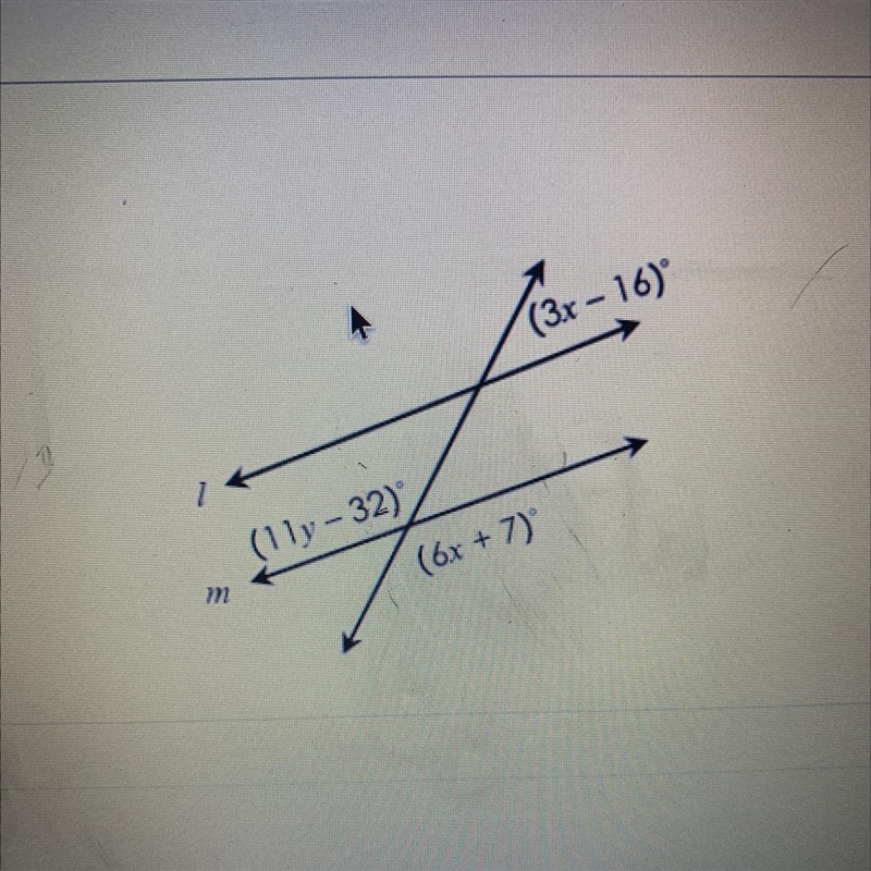 If l||m, find the value of y-example-1