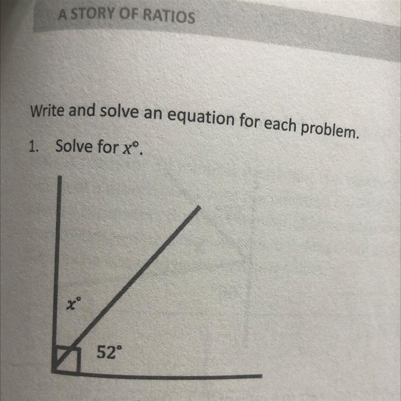 1. Solve for xº. 52° can someone help me please-example-1