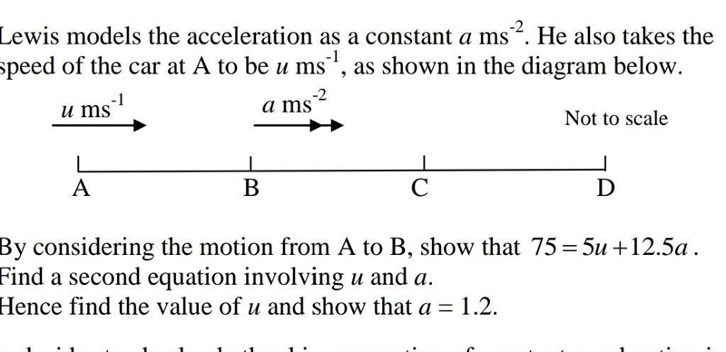 A particle accelerates uniformly from 7 ms-1 to 21 ms-1 in 8 s. How far does it travel-example-1