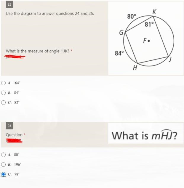 Use the diagram to answer questions 24 and 25. What is the measure of angle HJK? &amp-example-1