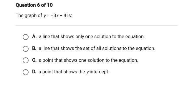 The graph of y=-3x+4 is?-example-1