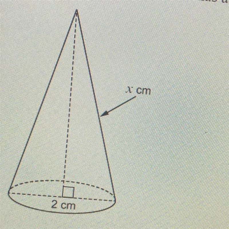 A cone-shaped game piece has a volume of 1.177 cm?. The diameter of the base of the-example-1