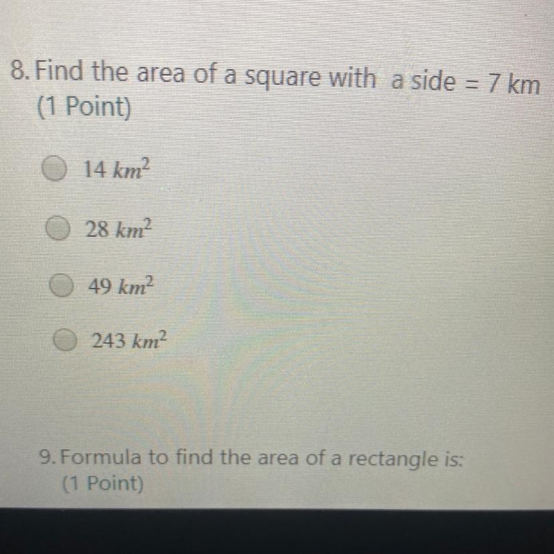 Find the area of a square-example-1