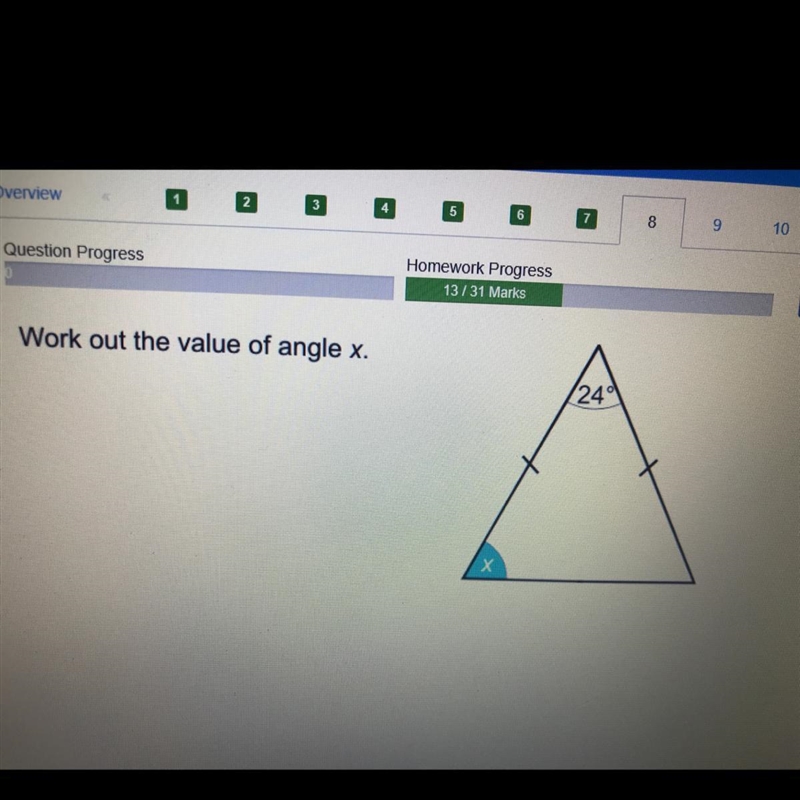 Work out the value of angle x-example-1