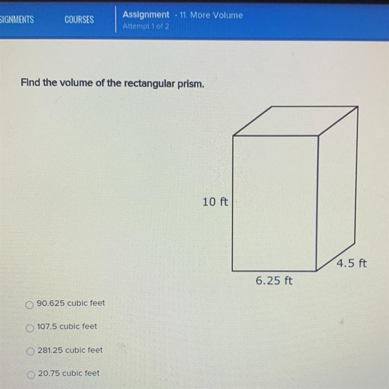 Find the volume of the rectangular prism.-example-1